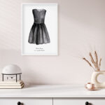 Ilustración elegante de vestido negro