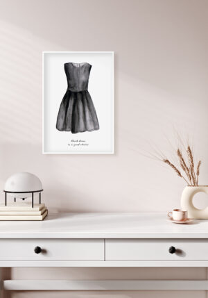 Ilustración elegante de vestido negro