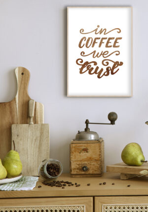 Arte con cita manuscrita sobre café