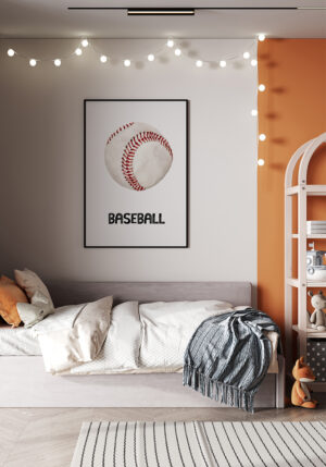 Ilustración en acuarela de una pelota de béisbol