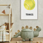 Pelota de tenis ilustrada en acuarela