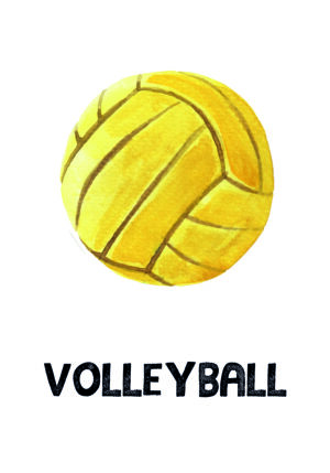 Ilustración de voleibol amarillo