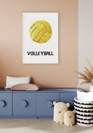 Ilustración de voleibol amarillo