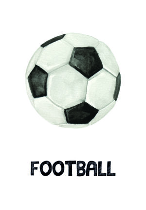 Arte en acuarela de balón de fútbol