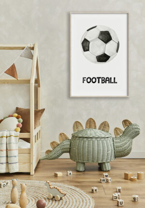 Arte en acuarela de balón de fútbol