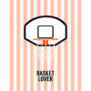 Ilustración minimalista de un aro de baloncesto