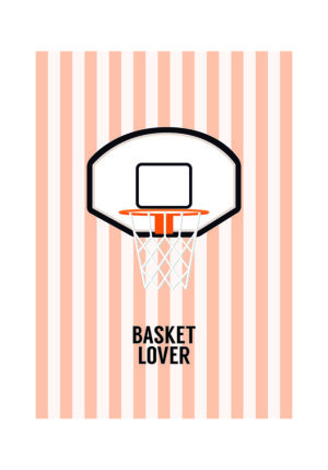 Ilustración minimalista de un aro de baloncesto