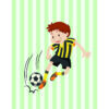 Ilustración de niño jugando al fútbol