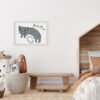 Ilustración de gato tierno con el texto Meow