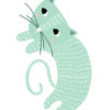 Ilustración minimalista de un gato adorable