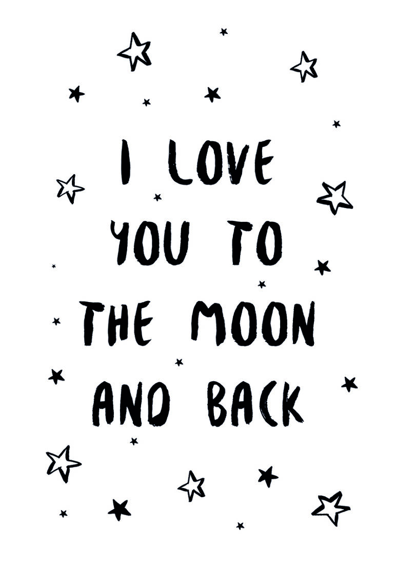 Frase romántica escrita a mano con estrellas