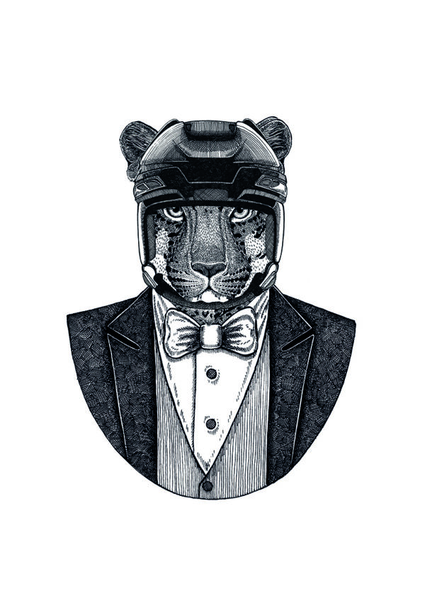 Leopardo elegante en traje