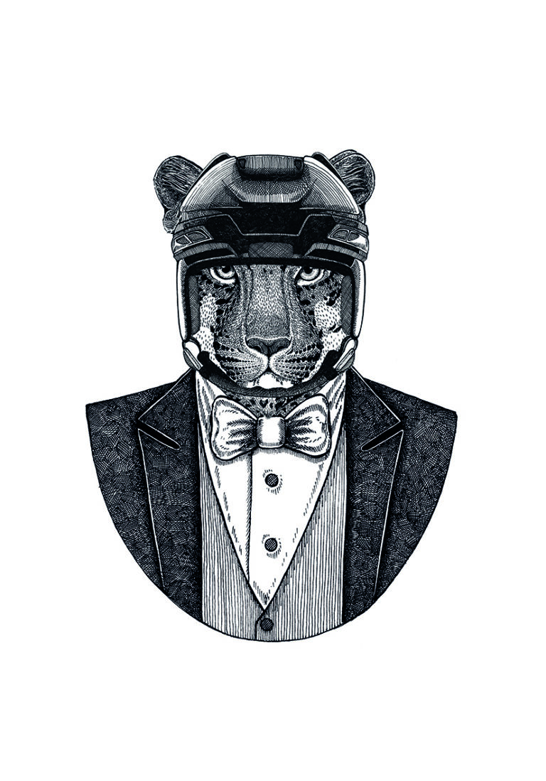 Leopardo elegante en traje