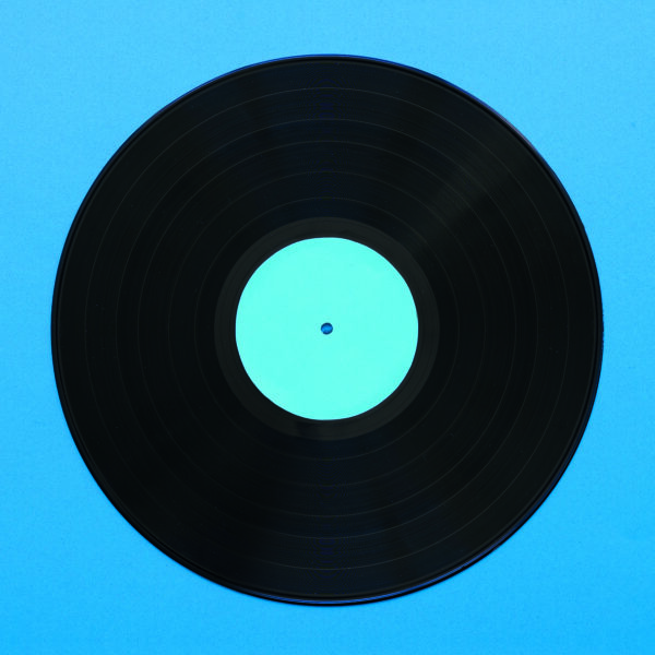 Vinilo vintage sobre fondo azul