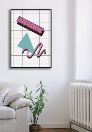 Diseño retro Memphis de estilo geométrico