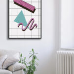 Diseño retro Memphis de estilo geométrico