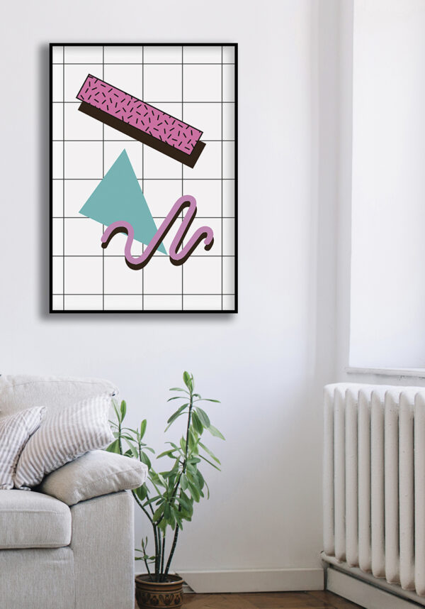 Diseño retro Memphis de estilo geométrico