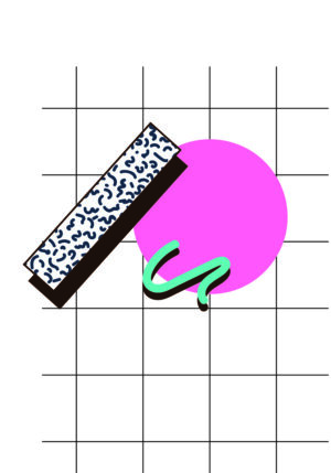 Póster abstracto con formas geométricas