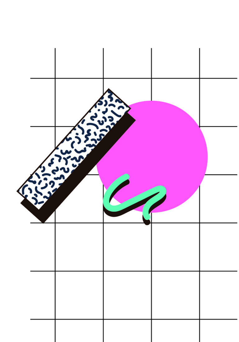 Póster abstracto con formas geométricas