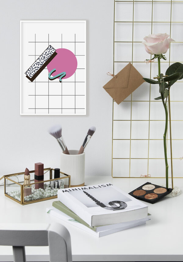 Póster abstracto con formas geométricas