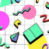 Patrón abstracto estilo Memphis retro