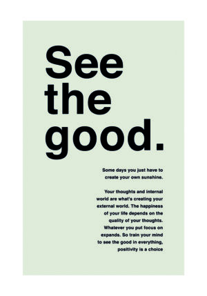 Póster tipográfico inspirador con positividad