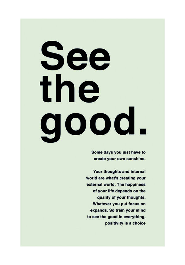 Póster tipográfico inspirador con positividad