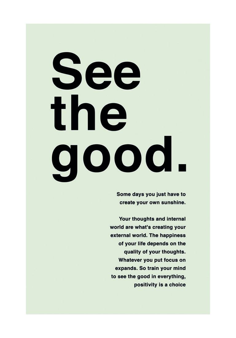 Póster tipográfico inspirador con positividad