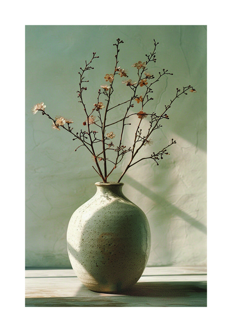 Jarrón minimalista con arreglo floral