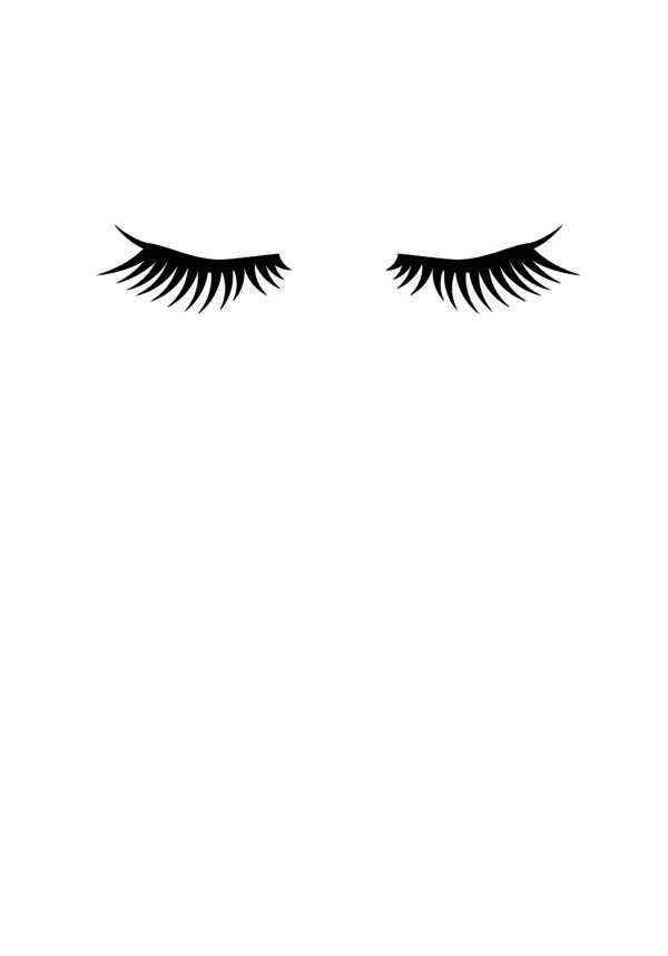 Ilustración minimalista de pestañas negras