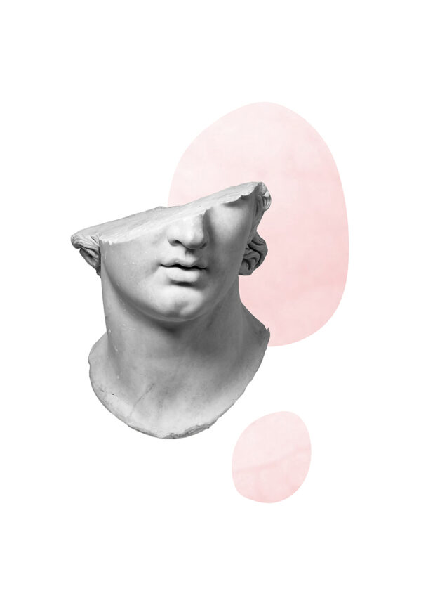 Busto blanco abstracto minimalista