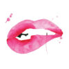 Arte abstracto de labios en acuarela