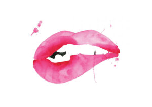 Arte abstracto de labios en acuarela