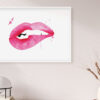 Arte abstracto de labios en acuarela