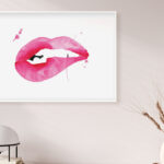 Arte abstracto de labios en acuarela