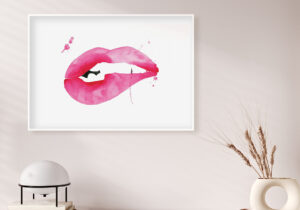 Arte abstracto de labios en acuarela