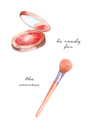 Ilustración de maquillaje en acuarela