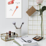 Ilustración de maquillaje en acuarela