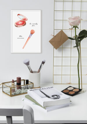 Ilustración de maquillaje en acuarela