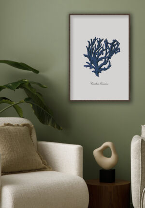 Ilustración natural de coral azul