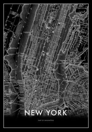 Mapa monocromático de Manhattan