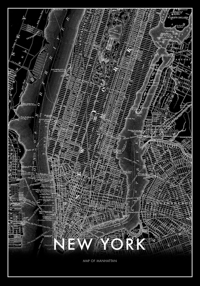 Mapa monocromático de Manhattan