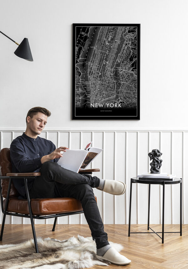 Mapa monocromático de Manhattan