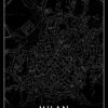 Mapa en blanco y negro de Milán