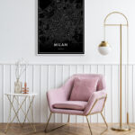 Mapa en blanco y negro de Milán