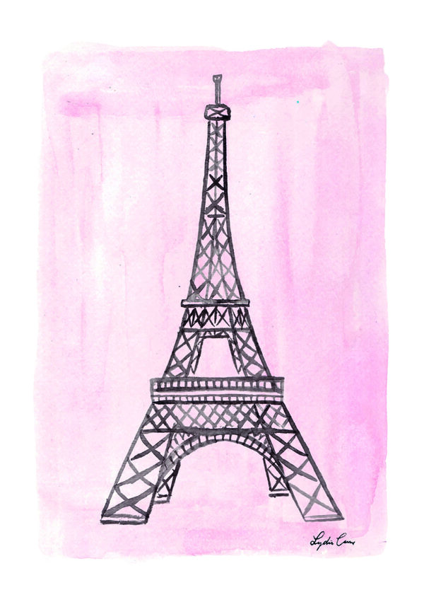 Acuarela elegante de la Torre Eiffel