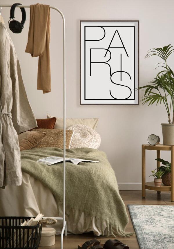 Arte tipográfico minimalista sobre París