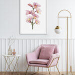 Orquídea rosa en acuarela elegante