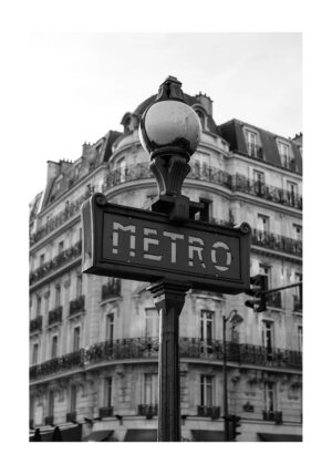 Letrero vintage del Metro de París