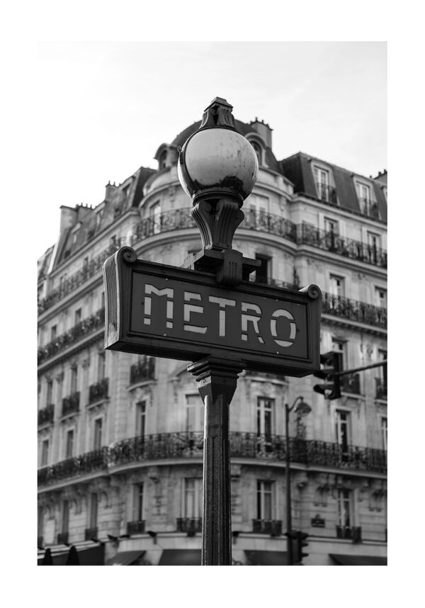 Letrero vintage del Metro de París
